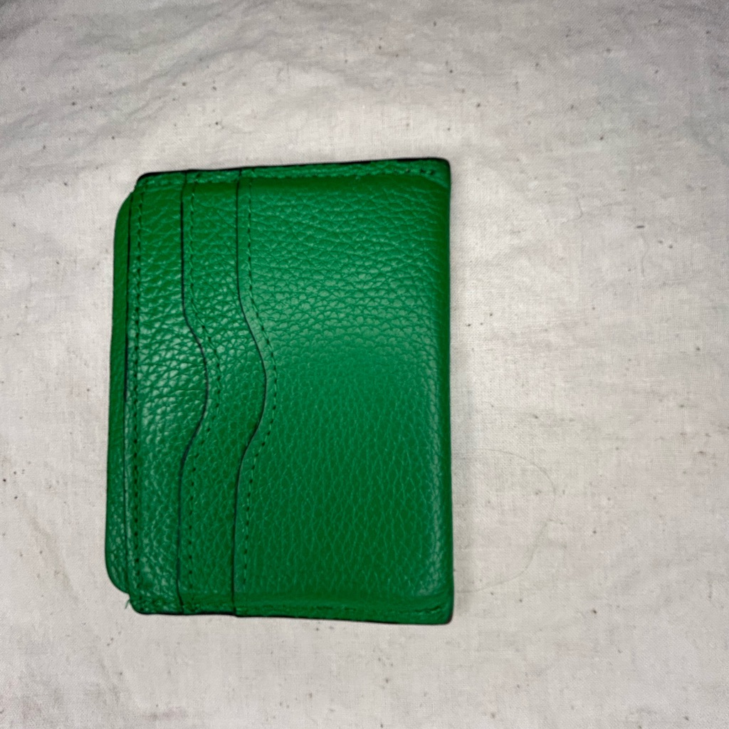 Green Leather Card Holder Green Leather Card Holder
